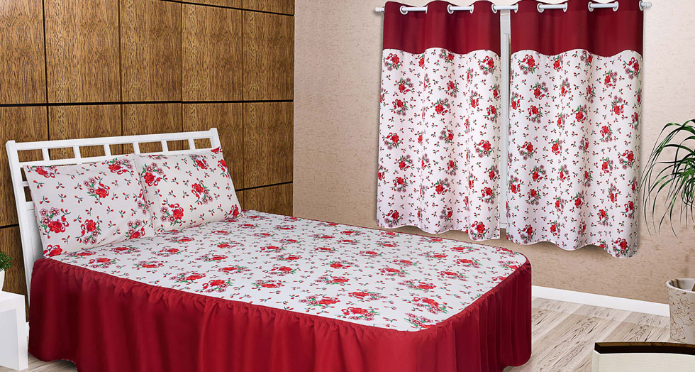 Kit colcha com cortina