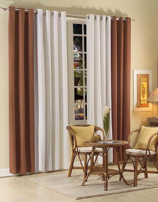 Capri cortina para varão com ilhós cromado - WMenegatti