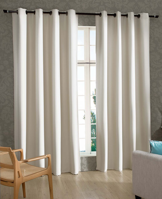 Corta luz tecido cortina para varão com ilhós - WMenegatti