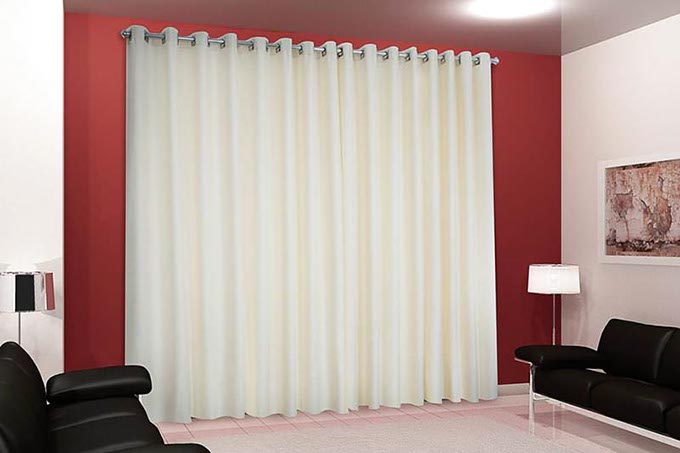 Paris cortina para varão com ilhós cromado - WMenegatti