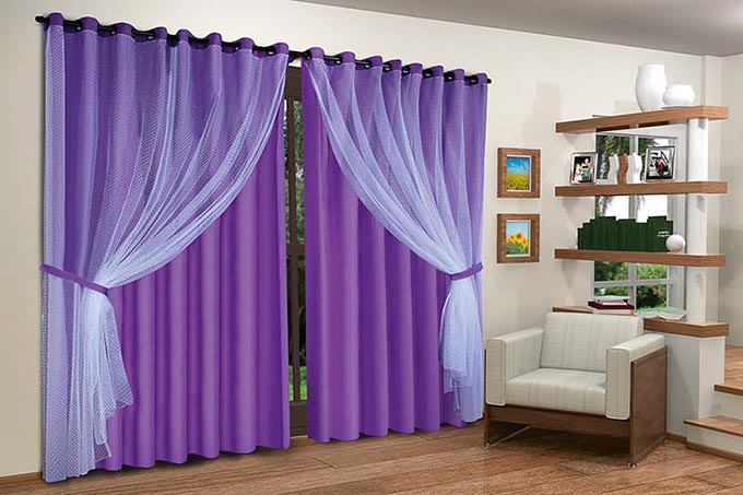 Romântica cortina para varão de ilhós - WMenegatti