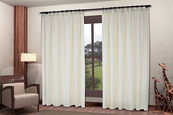 Vitória cortina para varão com argolas e pregas - WMenegatti